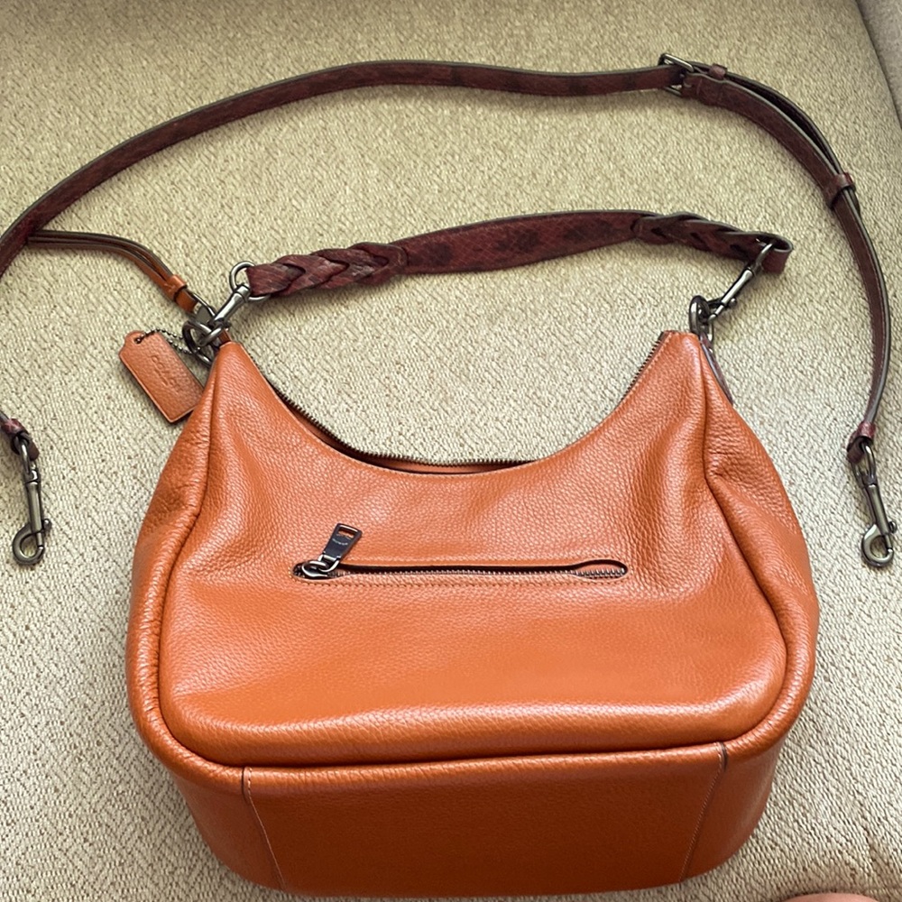 Coach purse, pebble leather, used once, long and short strap